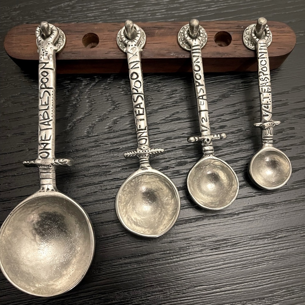 Unique measuring spoons with hanger